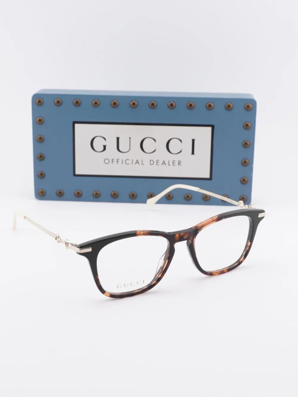 Gucci GG0919O 003 Square Eyeglasses - Havana/Gold 50mm